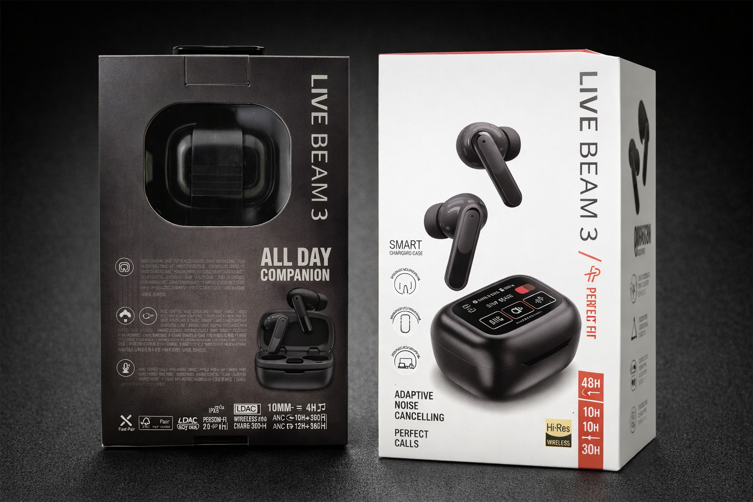 Bluetooth Earbuds TWS with LED Display | Hi-Fi Stereo | 40H Playtime - LIVE BEAM 3 - Image 2