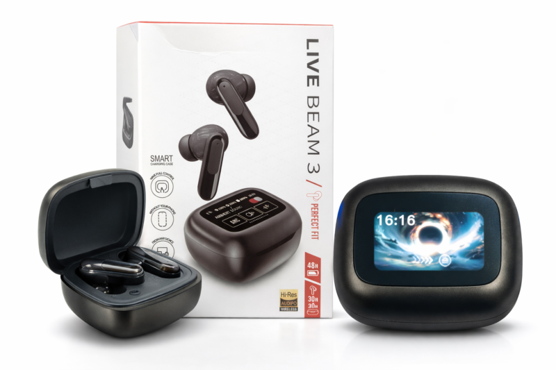 Bluetooth Earbuds TWS with LED Display | Hi-Fi Stereo | 40H Playtime - LIVE BEAM 3